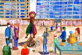 Рогулина Ольга, 11 лет, Масленица, б., гуашь, ДХШ №1, г. Астрахань