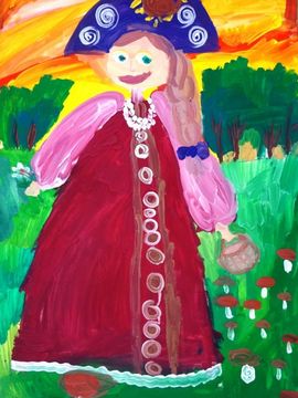 Терещук Варвара, 5 лет, По грибы, б., гуашь, ВОДХГ, г. Волгоград