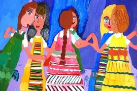 Толкачёва Валерия, 9 лет, Хоровод, б.,гуашь, ВОДХГ, г. Волгоград