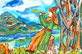 Федорова Кристина, 9 лет, Музыка Курая, б., гуашь, Цент Детского Технического Творчества Биктырыш, объединение Вдохновение, г. Уфа