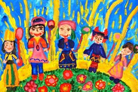 Чепонис Юлия, 8 лет, Давайте дружить, б., гуашь, г. Астрахань 