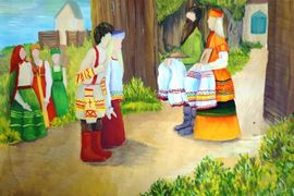 Яровая Екатерина, 14 лет, Деревенская свадьба, б., гуашь, ДШИ №11, г. Астрахань