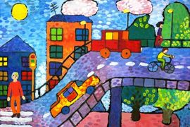Макарова Анна, 13 лет, Велосипедист, б., гуашь, ДШИ №18, г. Омск