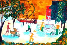 Сидорова Алена, 14 лет, Праздник в моем городе, б., гуашь, МОУ ДОД ДХШ №2, г. Липецк