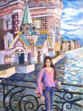 Волкова Юлия, 13 лет, На канале Грибоедова, б., гуашь, ДХШ №1, г. Череповец