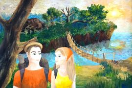 Долженко Кристина, 14 лет, Путешествие, б., гуашь, МБОУ ДОД ДХШ, г. Старый Оскол, Белгородская обл.