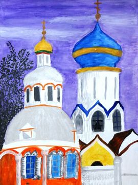 Егоров Роман, 12 лет, Духовская церковь, б.,гуашь, МОУ СОШ №16, г.Волгоград