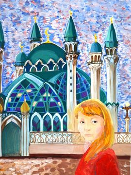 Калимуллина Диляра, 13 лет, Мой город, б., гуашь, ДХШ №3, г. Казань