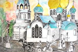 Лиманская Ирина, 12 лет, Омск 100 лет назад, б., смеш. тех., МОУ ДОД Лузинская ДШИ Омского района, с. Лузино, Омский район, Омская обл.