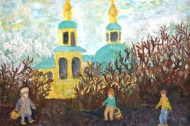 Марачкова Валерия, 13 лет, Исилькульский храм, б, гуашь, ДШИ по ИЗО, г. Исилькуль, Омская обл.