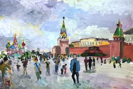 Мезинова Анна, 14 лет, На экскурсии в Москве, б., гуашь, МОУ ДОД ДХШ №2, г. Липецк