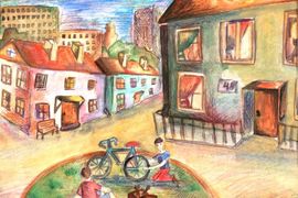 Нацкина Алёна, 13 лет, Мой двор, б., смеш. тех., МОУ ДОД ДХШ №2, г. Липецк