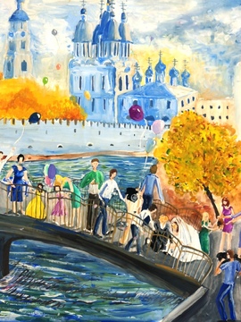 Петрова Елизавета, 14 лет, Мост влюбленных, б., гуашь, ДШИ №5, г. Астрахань