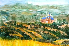 Скворцова Анна, 12 лет, Спасо-Преображенский монастырь, б.,акварель, ГКООУ Созвездие, г. Волгоград