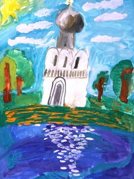Смирнова Ксения, 7 лет, Покрова на Нерли, б., гуашь, МБОУ ДОД ДШИ, Мурманская обл., г. Полярные Зори