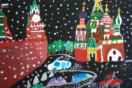 Терещук Варвара, 8 лет, Кремль.Первый снег, б.,гуашь, ВОДХГ, г. Волгоград