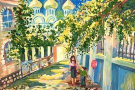 Ванеева Виктория, 14 лет, Прогулка по улицам Ростова, б., гуашь, МОУ ДОД ДШИ,г. Новошахтинск, Ростовская обл.