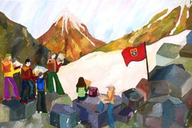 Хамидулина Фаина, 13 лет, Пик Волгоград. Пленэр в Приэльбрусье, б., гуашь