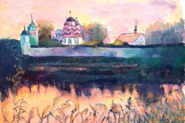 Чечун Екатерина, 12 лет, Мой город, б., гуашь, ДХШ, г. Волгодонск, Ростовская обл.