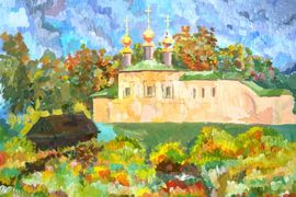 Шильцева Арина, 11 лет, Осень в Великом Устюге, б., гуашь, МБОУ ДОД ДХШ, г. Великий Устюг, Вологодская обл.
