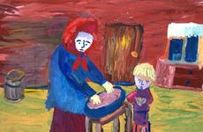 Суслов Родион, 9 лет, Олень - Золотые рога, б., гуашь, Кировский художественный музей им. В. М. и А. М. Васнецовых, преп. Белик А. Н., г. Киров