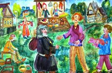 Тараканова Юлия, 9 лет, Сказка о попе и работнике Балде, б., акварель, МОУ ДОД, ДШИ №5, преп. Орлова И. П., г. Ярославль.