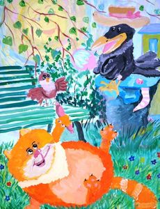 Тишина Элина, 12 лет, Попугай Кеша, б., гуашь, МБУДО ДШИ,преп. Бирюкова С.В., г.Новошахтинск, Ростовская обл.