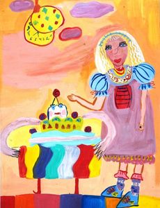 Шептунова Анна, 12 лет,  Алиса и пудинг, б., гуашь, г. Волгоград 