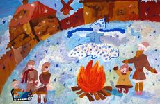 Шишлянникова Анастасия, 9 лет, Снегурочка растаяла, б. гуашь, г. Волгоград.