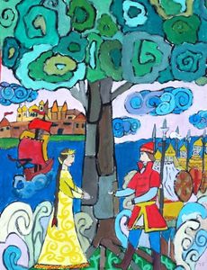 Яковлева Елизавета, 13 лет, Сказка о царе Салтане, б., гуашь, МКОУ ДОД, ДШИ, преп. Желибо Л. А., г. Называевск, Омская обл. 