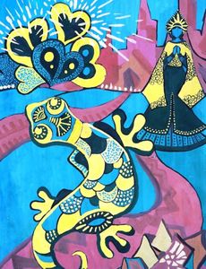 Бычкова Арина, 12 лет, Хозяйка медной горы, б., гуашь, ДХШ, преп. Скворцова Е. С., г. Волгодонск