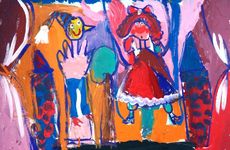 Исаева Варвара, 5 лет, Буратино и Мальвина, б., гуашь