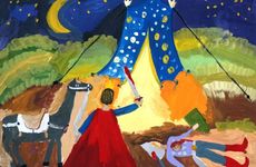 Качалкина Елизавета, 8 лет, Сказка о Золотом петушке, б., гуашь, г. Волгоград