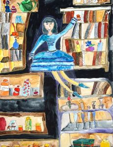 Литвинова Софья, 6 лет, Алиса в стране чудес, б., смеш. тех.