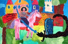 Минаева Алиса, 7 лет, Св. Георгий, б., гуашь