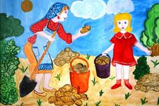 Татаренко Дарья, 11 лет, Раз -картошка, два-картошка, б., гуашь, МОУ СОШ №50