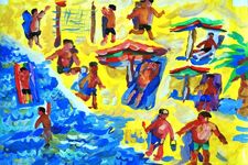Тихонов Станислав, 10 лет, Лето у моря, б., гуашь, ДХШ №1, г. Уфа, преп. Григорьев Ю.Н. 