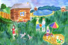 Ямолдина Анна, 13 лет, Сельская пастораль, б., смеш. тех., г. Дзержинск, преп. Шевченко Г.Л.