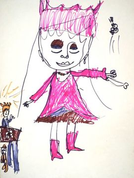 Акимова Ольга, 5 лет, Василиса - прекрасная на балу, б., фломастеры , г. Волгоград