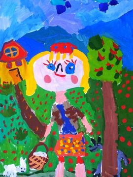 Веденина Варвара, 5 лет, Красная Шапочка, б., гуашь,ВОДХГ, г. Волгоград