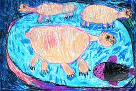 Верховод Екатерина, 5 лет,Северные медведи, б., пастель