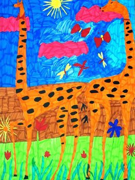 Иванова Анна, 5 лет, В Африке, б., фломастеры., г. Волгоград