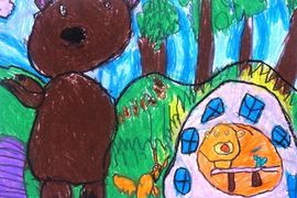 Караваева Полина, 5 лет, Мишкин лес, б., пастель, г. Волгоград