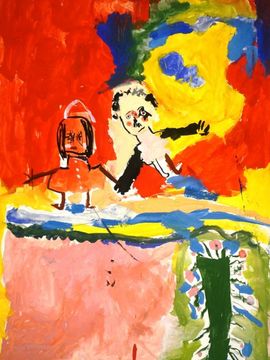 Ломовцев Егор, 5 лет, Мама и папа гуляют в лесу, б., гуашь, г. Волгоград, ВОДХГ