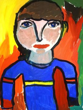 Медведев Виталий, 6 лет, Автопортрет, б., гуашь