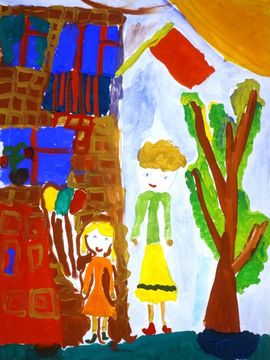 Минжинер Елена, 6 лет, Праздник, б., гуашь, студия ВОДХГ, г. Волгоград