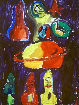 Сумин Игорь, 5 лет, Космос, б., гуашь, студия ВОДХГ, г. Волгоград