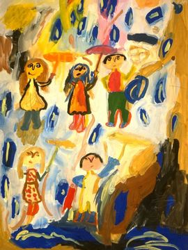 Сумина Натья, 5 лет, Дождь, б., гуашь, г. Волгоград, ВОДХГ , г. Волгоград