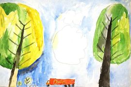 Цуприна Александра, 6 лет, Пейзаж, б., акварель, Алтайский край, с. Романово