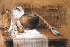 Балашова Мария, 12 лет, В далёком сорок втором... , б., уголь, сангина, МОУ ДОД ДХШ №2, г. Омск
